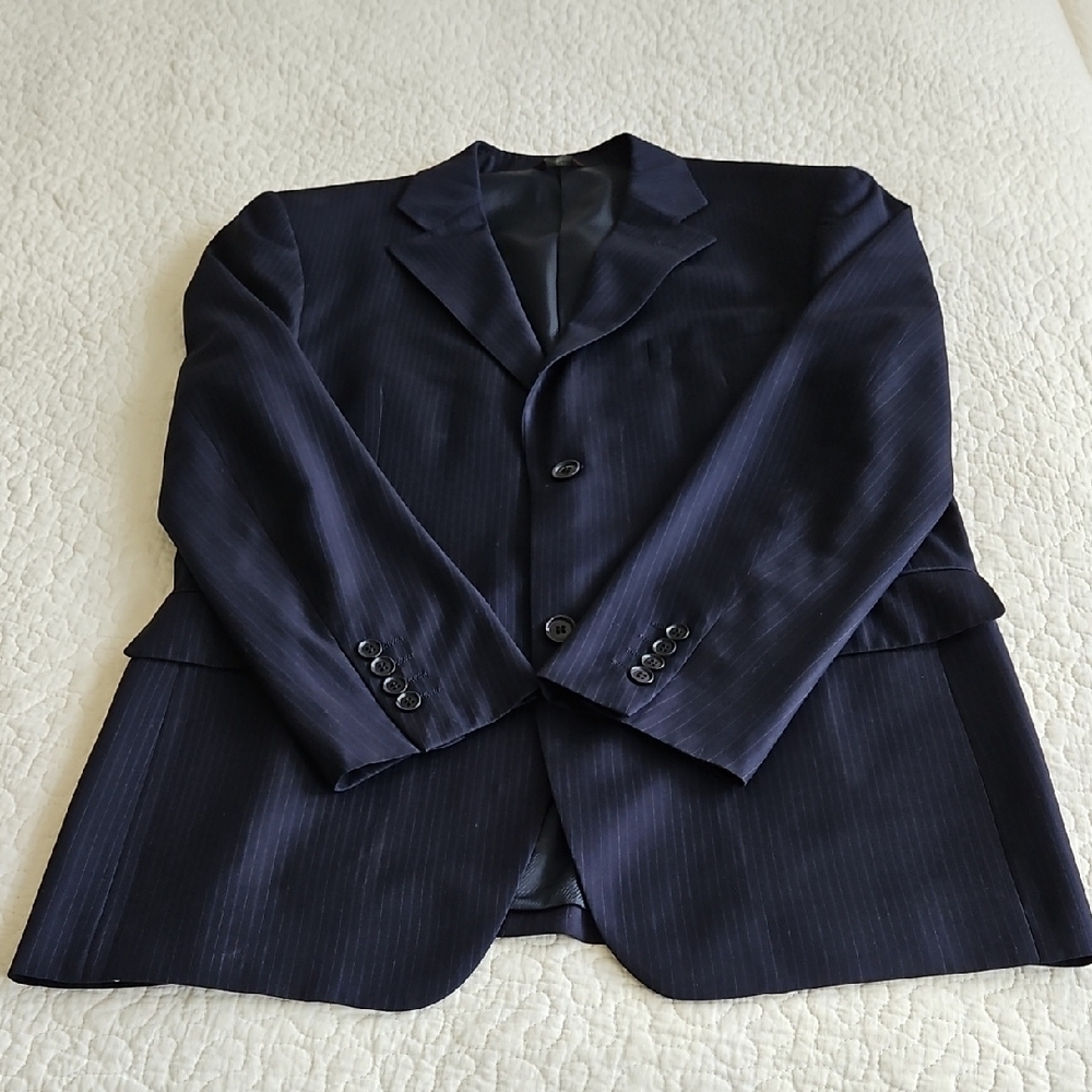 Vitarelli Italy Navy Blue Stripe Men's Suit Jacket Blazer 40R